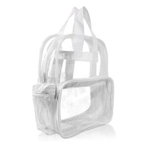 DALIX Clear Backpack Bags Smooth Plastic (White) Perfect For Concerts NEW UNUSED